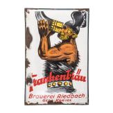 An advertising sign "FRANKENBR&Auml;U - BRAUEREI RIEDBACH"