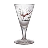 A cut and enamelled, painted drinking glass bearing the monogram of Maximilian II Emanuel, Elector of Bavaria, circa 1700-20
