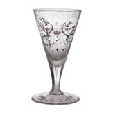 A cut and enamelled, painted drinking glass bearing the monogram of Maximilian II Emanuel, Elector of Bavaria, circa 1700-20