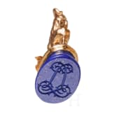 King Ludwig II of Bavaria - a small gold and lapis lazuli seal for a chatelaine, circa 1870
