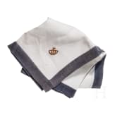King Ludwig II of Bavaria - a white linen handkerchief, circa 1870