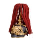 Helm M 1886 f&uuml;r Offiziere der Artillerie mit Paradebusch