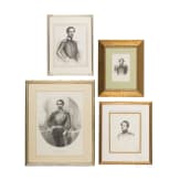 Vier bayerische Uniformportraits als gerahmte Lithographien, 19. Jhdt.
