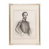 Vier bayerische Uniformportraits als gerahmte Lithographien, 19. Jhdt.