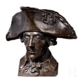 Cuno von Uechtritz-Steinkirch (1856 - 1908) - lebensgro&szlig;e bronzene Portraitb&uuml;ste K&ouml;nig Friedrichs II.