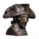 Cuno von Uechtritz-Steinkirch (1856 - 1908) - lebensgro&szlig;e bronzene Portraitb&uuml;ste K&ouml;nig Friedrichs II.