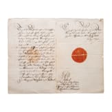 K&ouml;nig Friedrich Wilhelm III. von Preu&szlig;en - eigenh&auml;ndig signiertes Patent zum "Wirklichen Capitaine" f&uuml;r den Stabs-Capitaine von Werner, 1815