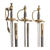 Three old-style swords for infantry officers, 19th century