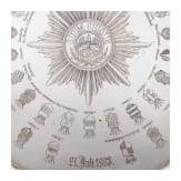 1. Garde-Feldartillerie-Regiment - Silbertablett als Offiziersgeschenk, datiert 1903
