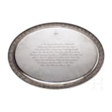 A Saxon silver platter as an officers gift, circa 1910