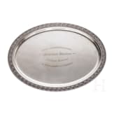 A Saxon silver platter as an officers gift, circa 1910