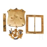 Four fittings for bandoliers, circa 1900