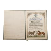 August Graf von Bismarck (1849 - 1920) - a honorary membership document of the "Verein Deutscher Trabrennstallbesitzer und Traberz&uuml;chter zu Berlin", 1912