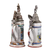 Four regimental stein mugs of the Royal Bavarian Infantry, until 1910