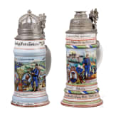 Four regimental stein mugs of the Royal Bavarian Infantry, until 1910