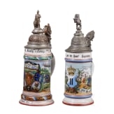 Four regimental stein mugs of the Royal Bavarian Infantry, until 1910