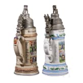 Five regimental stein mugs of the Royal Bavarian Infantry, 1908 - 1914