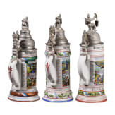 Five regimental stein mugs of the Royal Bavarian Infantry, 1908 - 1914