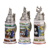 Five regimental stein mugs of the Royal Bavarian Infantry, 1908 - 1914