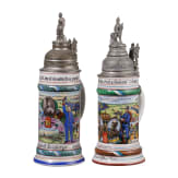 Five regimental stein mugs of the Royal Bavarian Infantry, 1907 - 1913