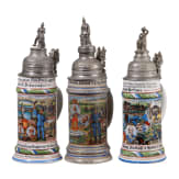 Five regimental stein mugs of the Royal Bavarian Infantry, 1907 - 1913