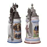 Four regimental stein mugs of the Royal Bavarian Field Artillery, 1899 - 1906