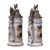 Four regimental stein mugs of the Royal Bavarian Field Artillery, 1899 - 1906