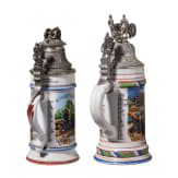 Four regimental stein mugs of the Royal Bavarian Foot Artillery, 1895 - 1908