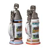 Four regimental stein mugs of the Royal Bavarian Artillery, 1906 - 1914