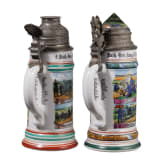 Two Bavarian and Saxon regimental stein mugs of Machine Gun companies, 1907-14