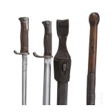 Two bayonets and a field spade