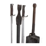 Two bayonets and a field spade