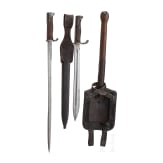 Two bayonets and a field spade