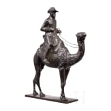 A bronze of a German colonial soldier riding a camel, Karl Moebius, Berlin, circa 1910