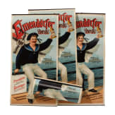 17 small advertising posters with marine motif