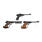 Konvolut mit drei Luftpistolen Walther LP 3 und LP 53