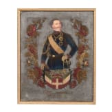 Zwei patriotische Seidenstickbilder, 19./20. Jhdt.
