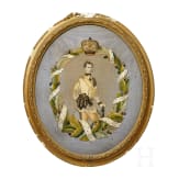 Kaiser Franz Joseph I. von &Ouml;sterreich - gesticktes Portrait des jungen Kaisers, um 1850