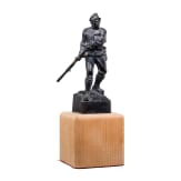 Johann Enrich (1881 - 1970) - Tiroler Kaiserj&auml;ger, geschw&auml;rzte Bronzeskulptur