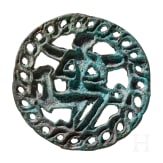 Compartmentsiegel aus Bronze mit gefl&uuml;gelter "G&ouml;ttin" auf Tier, Baktrien, 2. Jtsd. v. Chr.