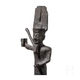 Bronzene Votivstatuette der Fruchtbarkeitsgottheit Min, Sp&auml;tzeit, mittleres Drittel 1. Jtsd. v. Chr.