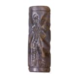 Gro&szlig;es Rollsiegel aus grauem Chalcedon, Zeit der assyrischen Dominanz &uuml;ber das babylonische Reich, 9. - 7. Jhdt. v. Chr.