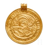 Nordgermanischer Schmuckbrakteat aus Gold (C-Brakteat), sp&auml;tes 5. - Mitte 6. Jhdt.
