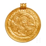 Nordgermanischer Schmuckbrakteat aus Gold (C-Brakteat), sp&auml;tes 5. - Mitte 6. Jhdt.