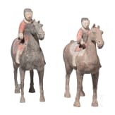 Zwei Reiterfiguren, China, westliche Han-Dynastie (206 v. Chr. - 8 n. Chr.)