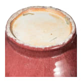 Sang-de-boeuf glasierte Vase mit Elefanten-Henkeln, Qing-Dynastie, 19. Jhdt.