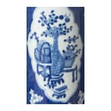 Blau-wei&szlig;e Stangenvase, China, sp&auml;tes 19. Jhdt.