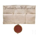 Heinrich F&uuml;rst von Schwartzburg - gesiegelter Kaufvertrag