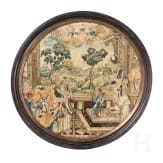 Gesticktes Tondo mit Mari&auml; Tempelgang, Antwerpen, um 1600