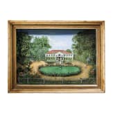 Biedermeier-Schaukasten mit Ansicht von Schloss Kieslingswalde, Schlesien, 1. H&auml;lfte 19. Jhdt.
